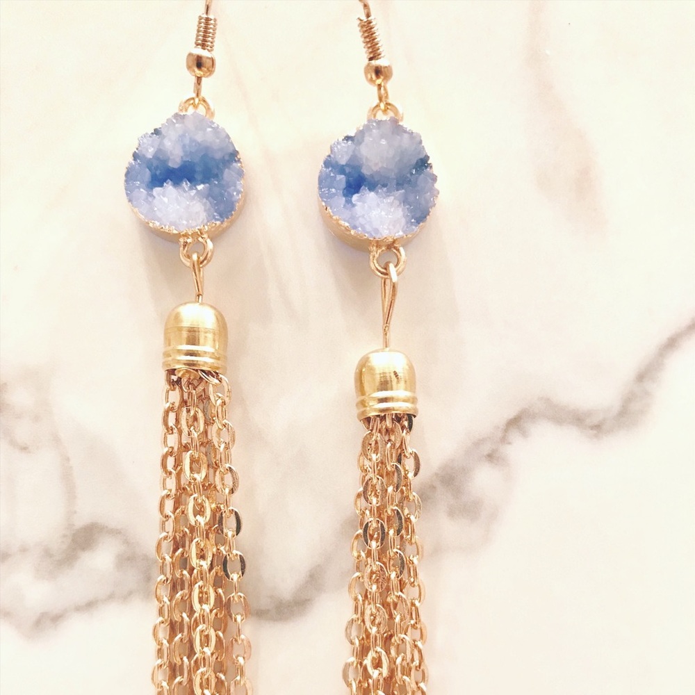Gem tassel earrings